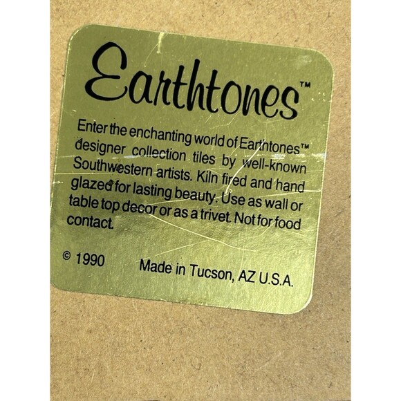 Vintage Earthtones Southwestern Tile Art Trivet Tu-oti Native American 6” - Picture 4 of 6